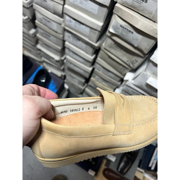 Vintage Hartjes Women's Nubuck Penny Loafers in‎ Cream 18862 - Picture 4 of 4